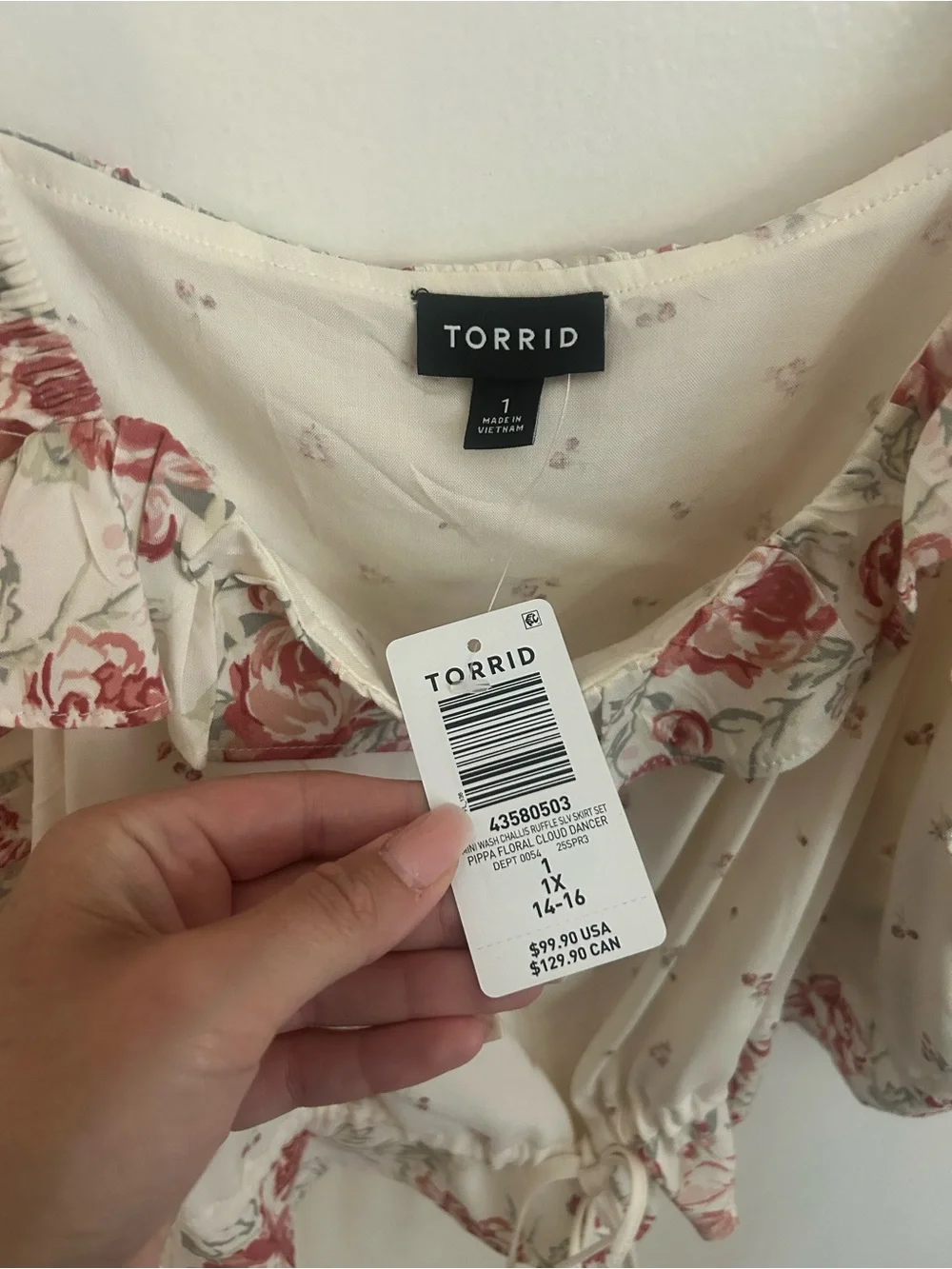 Torrid Challis Ruffle Mini Skirt Set size 1 NWT